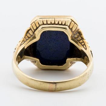 RING, 14K guld med lapis lazuli.