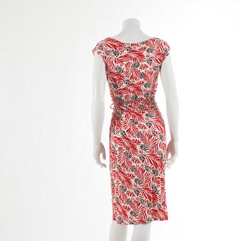 DIANE VON FURSTENBERG, patterned dress, US size 8.