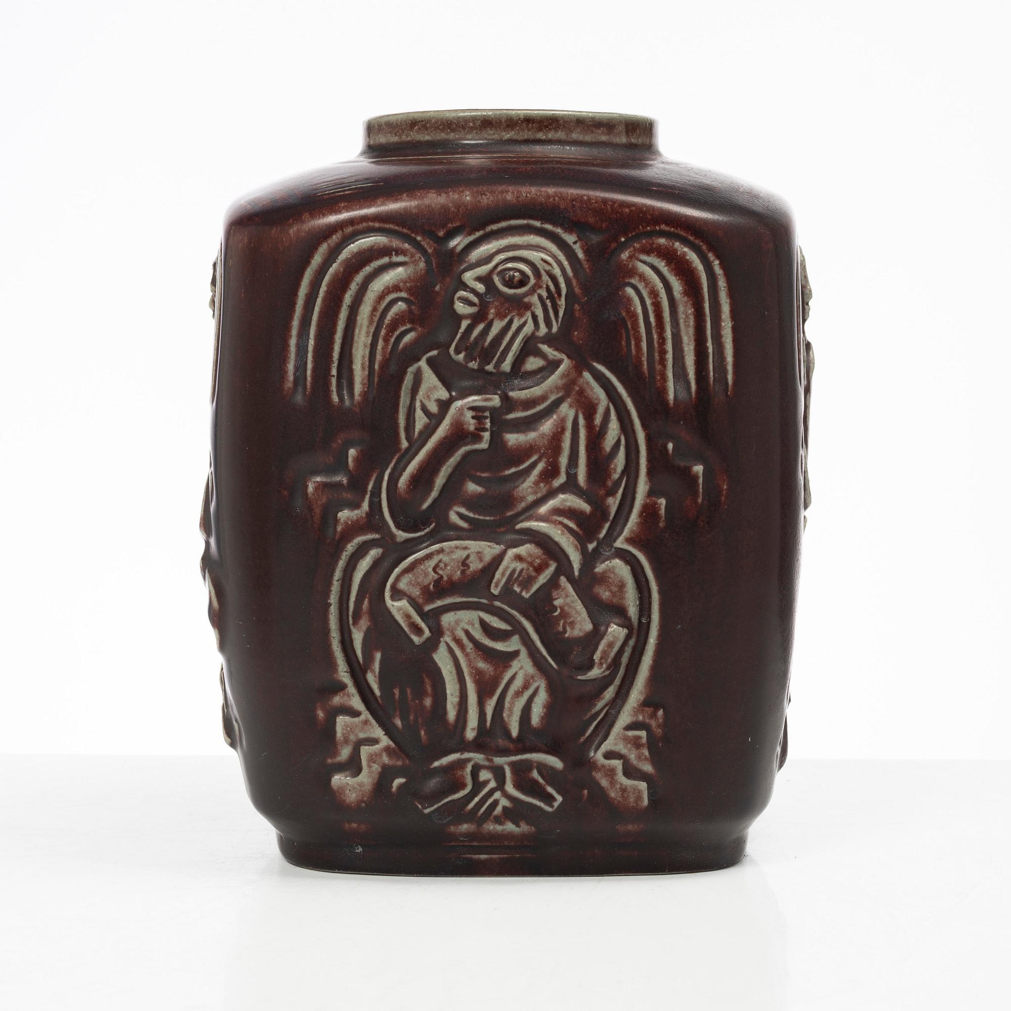 Jais Nielsen, a stoneware urn, Royal Copenhagen, Denmark, 1955.