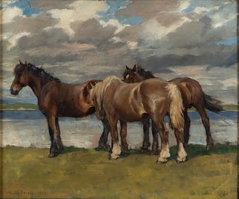 GRETA GERELL, olja på pannå, signerad och daterad -27.