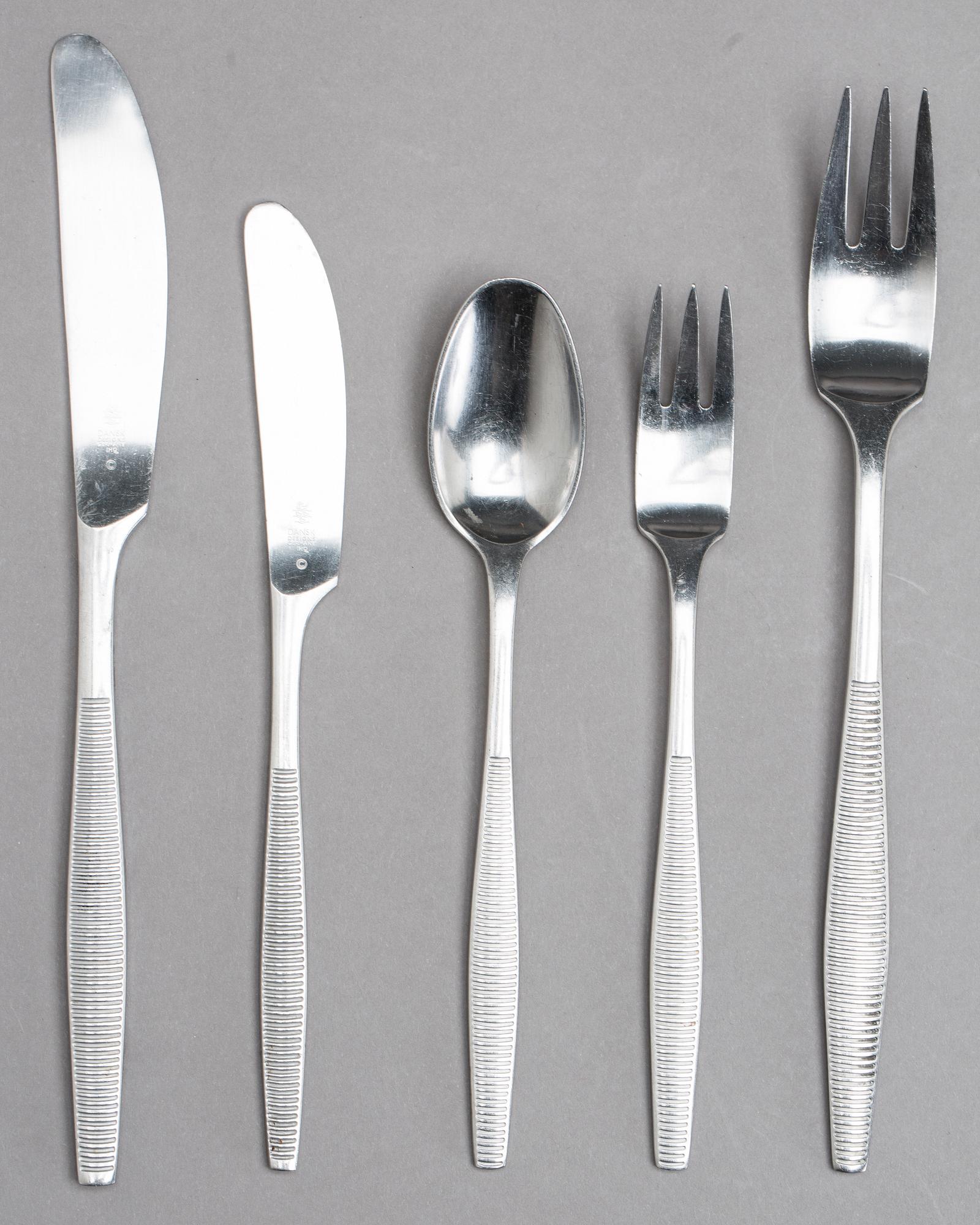 JENS QUISTGAARD, 25 delar, bestick "Variation VI", rostfritt stål, Dansk design Tyskland, 1900-talets andra hälft.