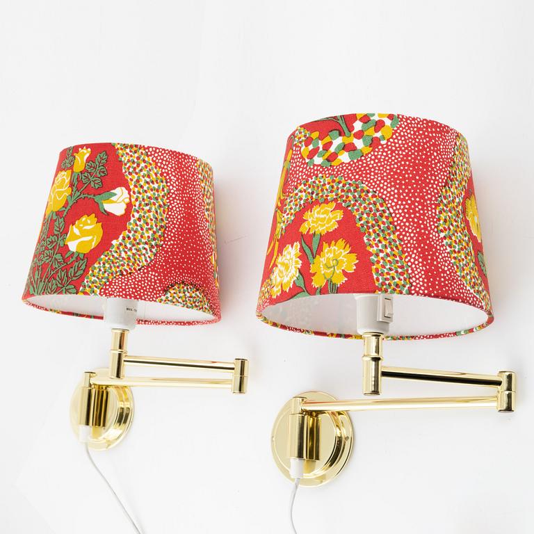 A pair of wall lights, late 20th Century.