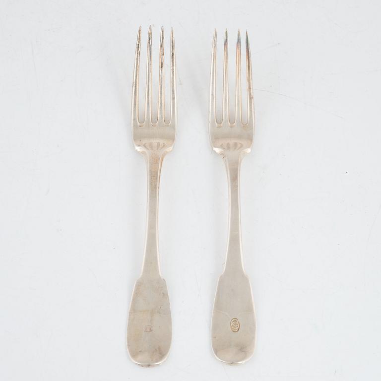 Cutlery, 15 pcs, silver, 19th-20th century.