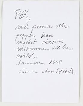 ANN-SOFIE AXELSSON, pencil on paper, signed and dated 2008.