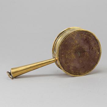 LJUSSTAKE, sk stumpastake, mässing, 1700-tal.