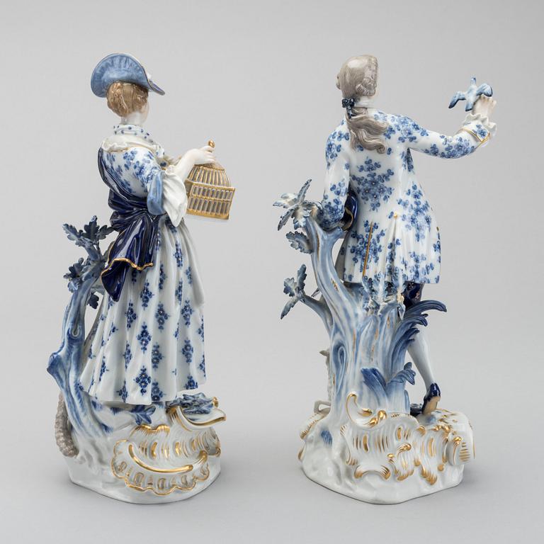 FIGURINER, två stycken, porslin, Meissen, tidigt 1900-tal.