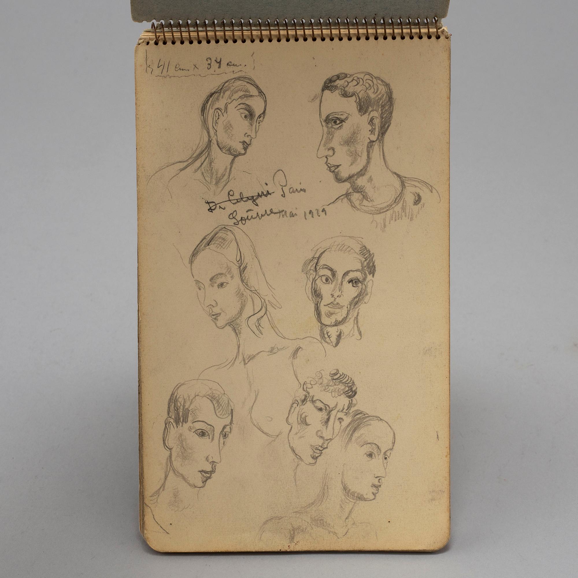 JOHANNES RIAN, sketch book, dated Paris, May 1929.