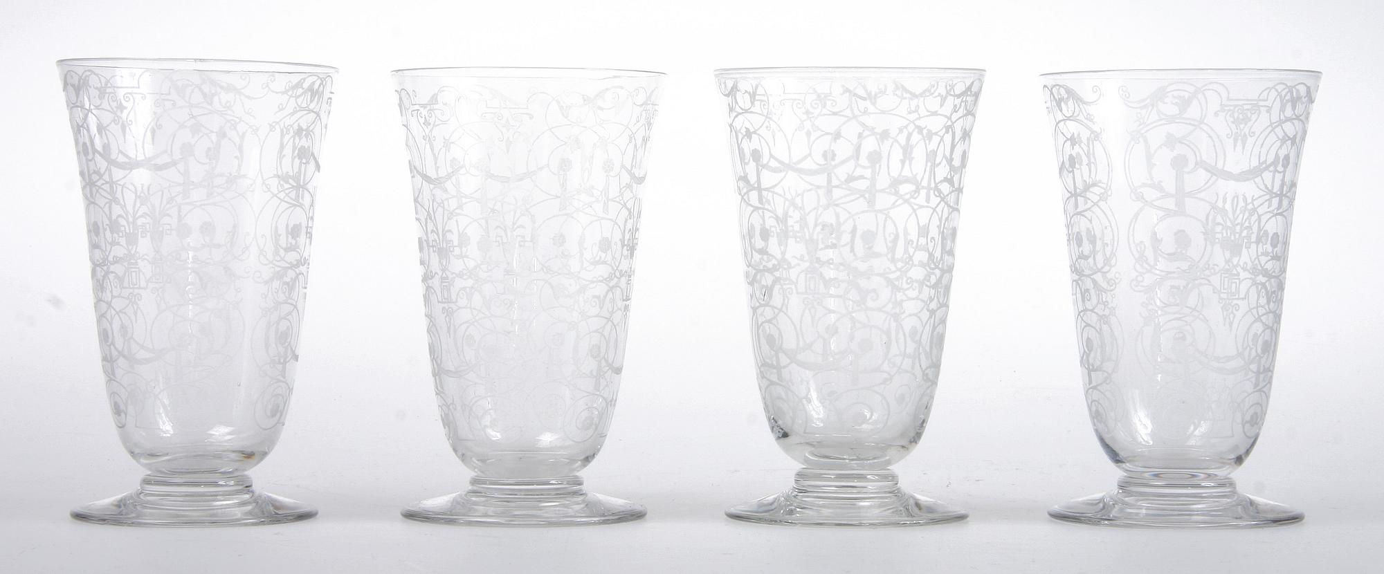 SELTERGLAS, 12 st, Baccarat, 1900-tal.