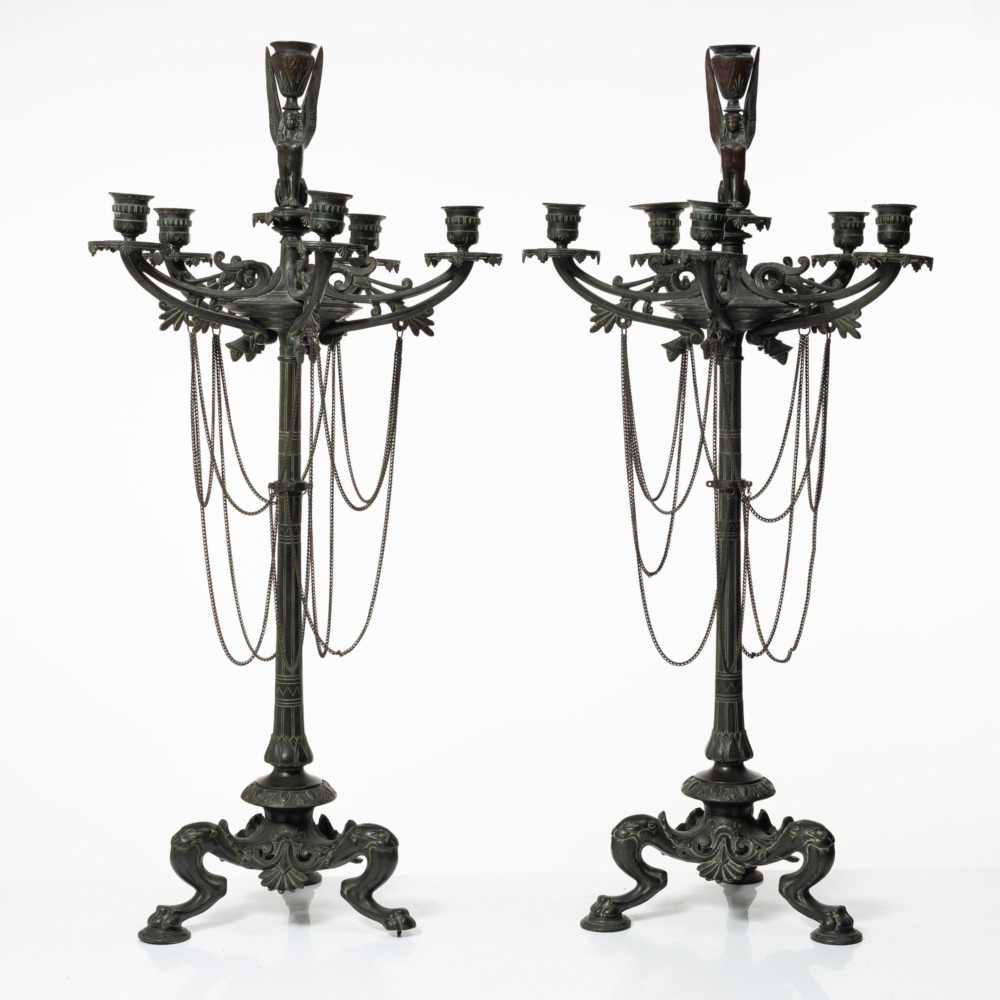 A pair of candelabras, late 19th century.