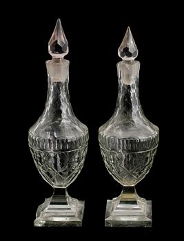 FLAKONGER, 1 par, snarlika, glas, tidigt 1800-tal.