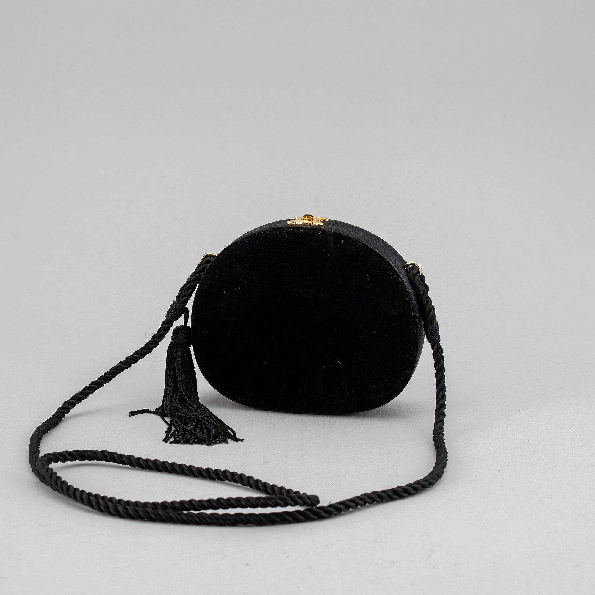 CELINE, a velvet evening clutch/shoulder bag.