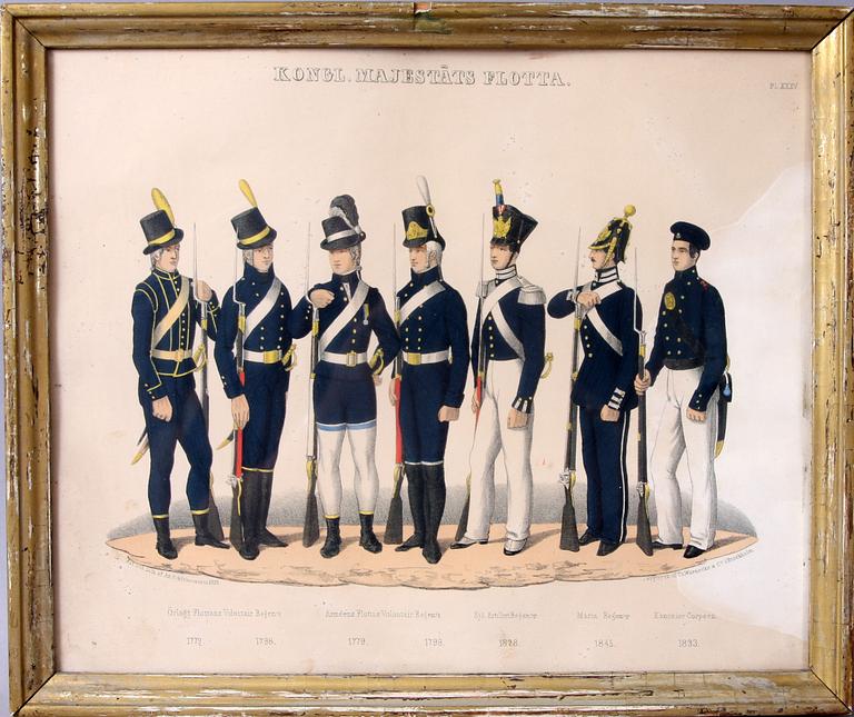 LITOGRAFISKA TRYCK, 3 st, 1800-talets slut.