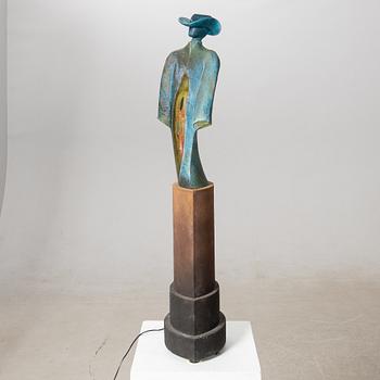 Kjell Engman, "Man in Trenchcoat", unik skulptur, ur serien "Catwalk", gjutet glas, Kosta Boda.