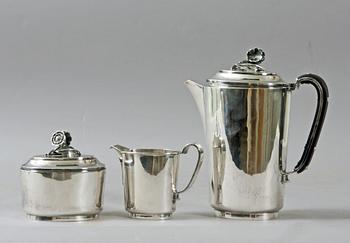 KAFFESERVIS, 3 delar, silver, Per Sköld, Malmö.