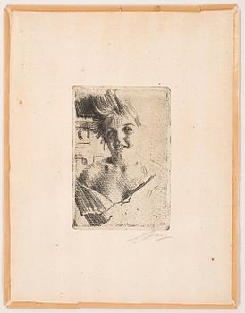 ANDERS ZORN, etching, 1908, signed in pencil.