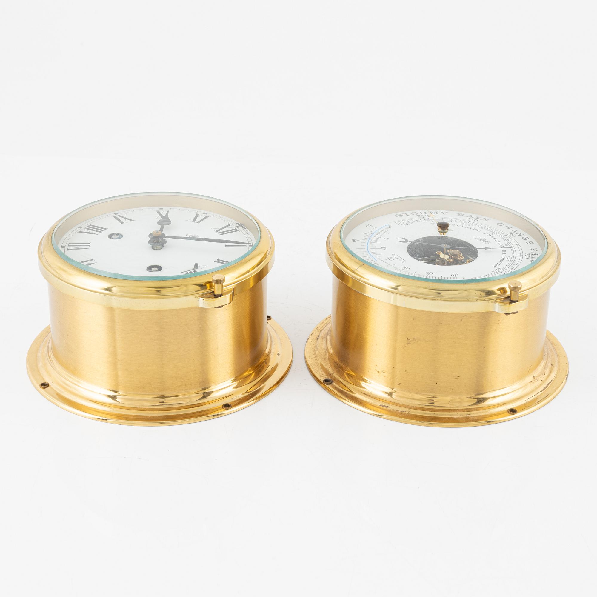 Barometer samt skeppsklocka, Schatz, 1900-talets andra hälft.