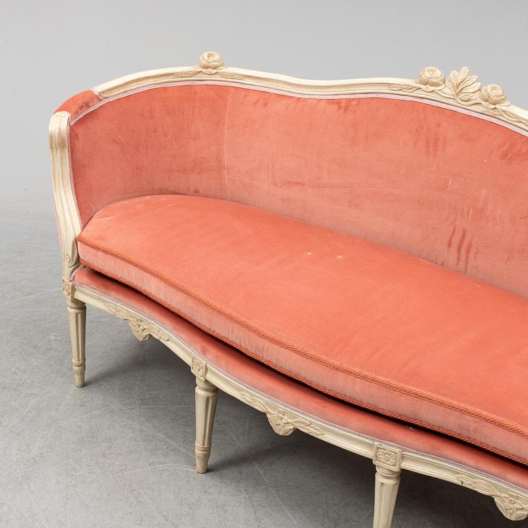 A Gustavian sofa, late 18th ct.
