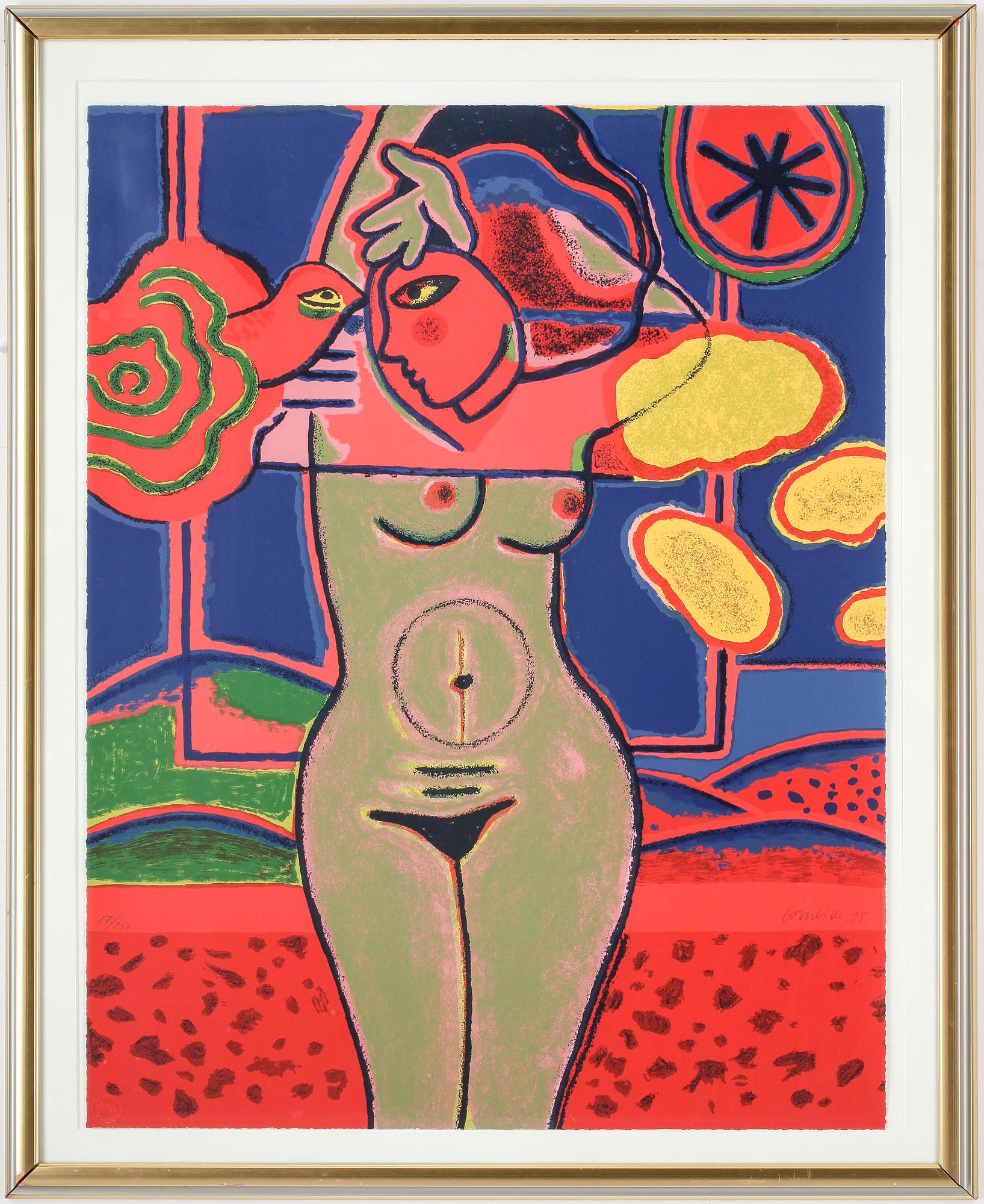 BEVERLOO CORNEILLE, färglitografi, signerad, daterad 95, samt numrerad 17/250.