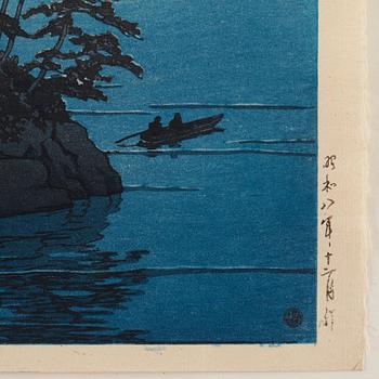 Kawase Hasui (1883-1957), Matsushima Futagojima (Futago Island, Matsushima), färgträsnitt, Japan, 1900-tal.