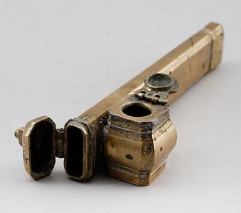 SKRIVSET, mässing, orientaliskt, 1800-/1900-tal.