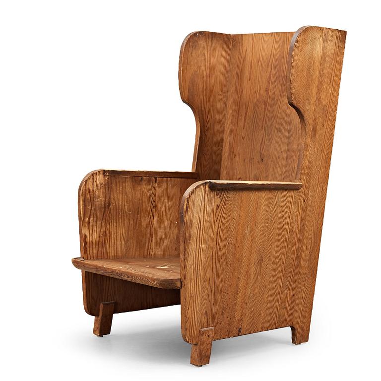 Axel Einar Hjorth, a stained pine "Lovö" armchair, Nordiska Kompaniet, Sweden 1930's.