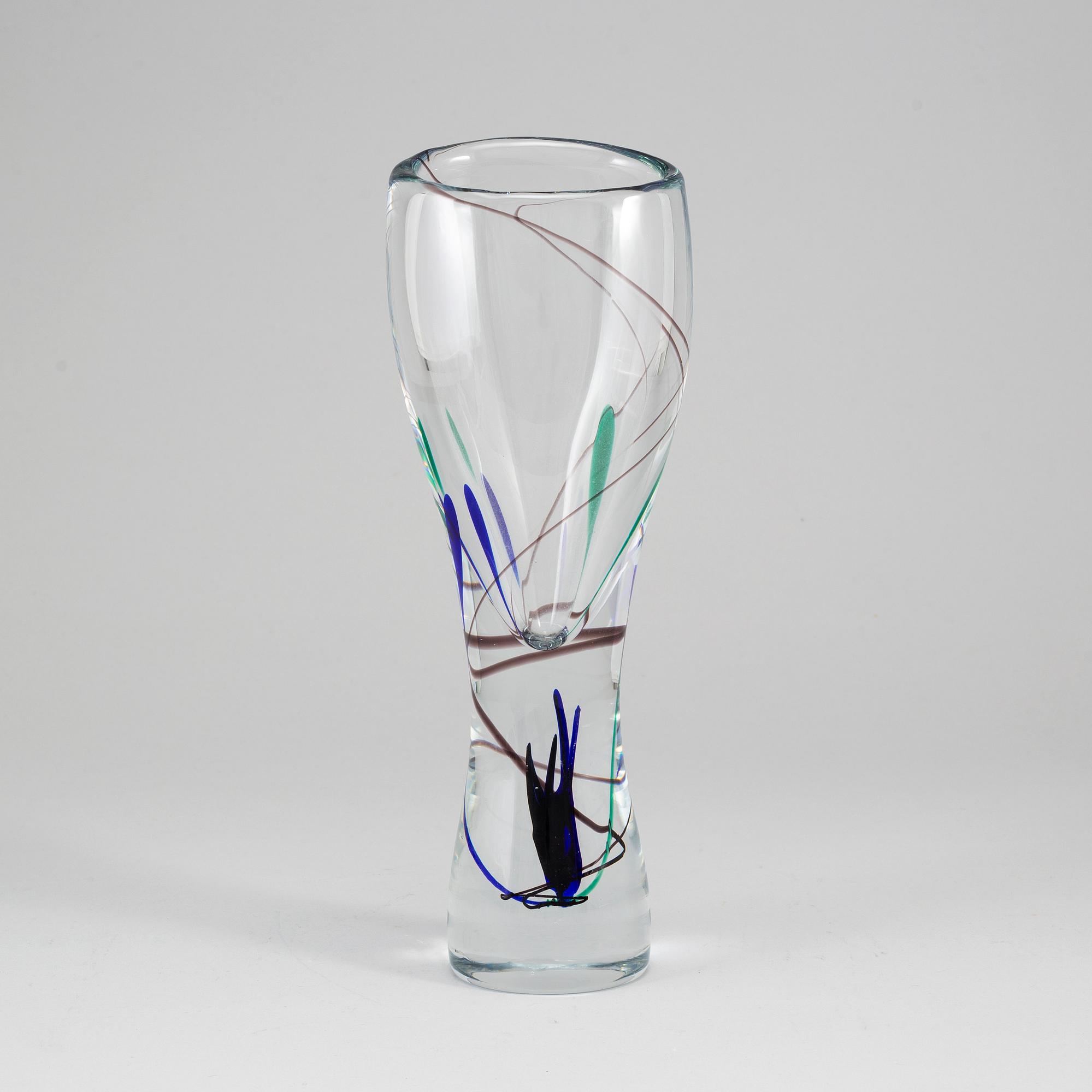 A Vicke Lindstrand 'Abstracta' glass vase, Kosta, 1950s.