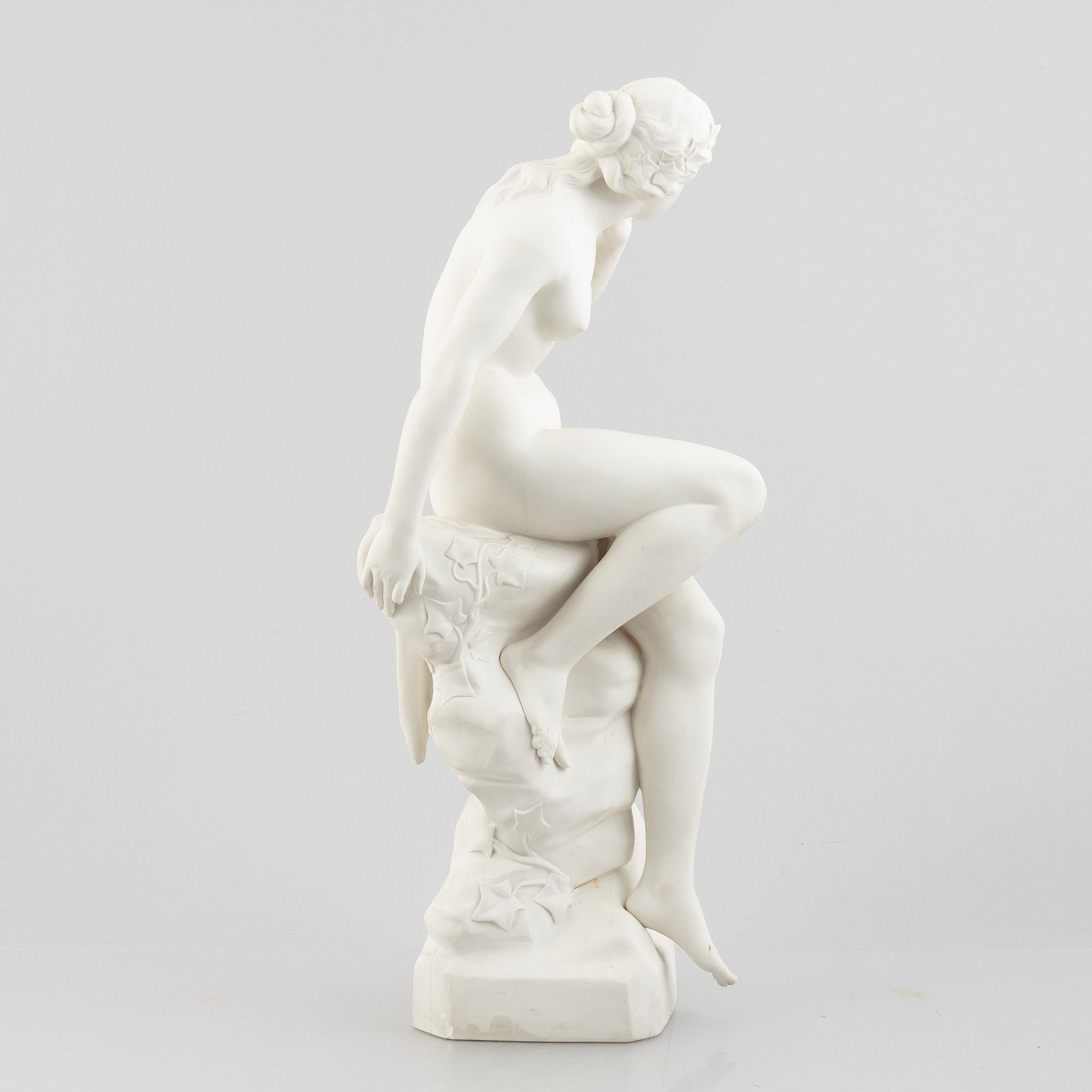 A biscuit porcelain sculpture, Gustafsberg, dated 1905.