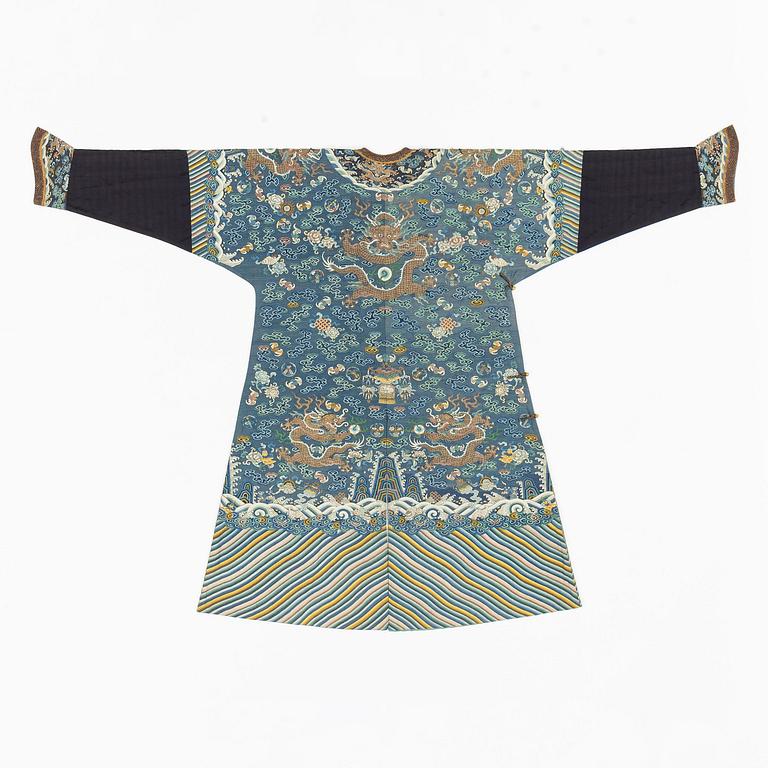 An imperial blue kesi summer robe, Jifu, Qing dynasty, 1830's.