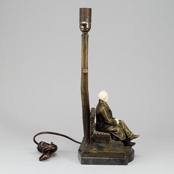 JULIUS SCHMIDT FELLING, lampfot/skulptur, "Goethe", signerad.