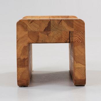 An Axel Einar Hjorth stained pine stool, probably 'Utö', Nordiska Kompaniet Sweden 1930's.