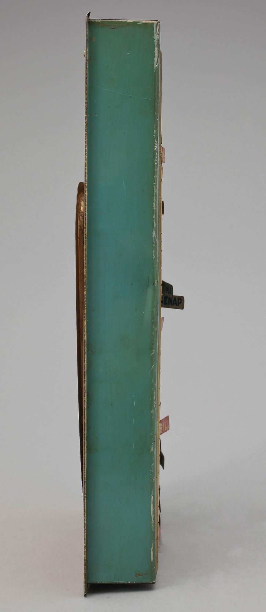 INKÖPSTAVLA TILL HUSHÅLLET, plåt, 1930/40-tal.