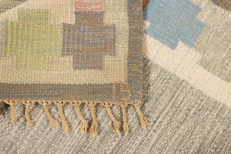 Ingegerd Silow, a flat weave carpet, signed IS, c. 240 x 170 cm.