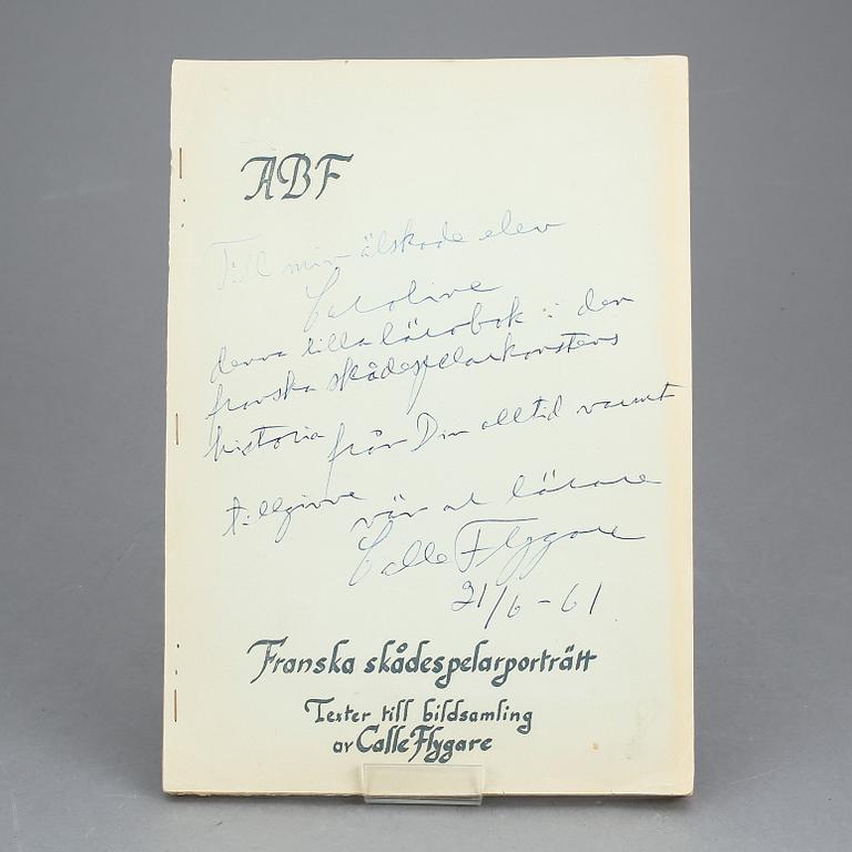 CALLE FLYGARE (1907-1972), egenhändigt signerat texthäfte, daterad 21/6 1961.