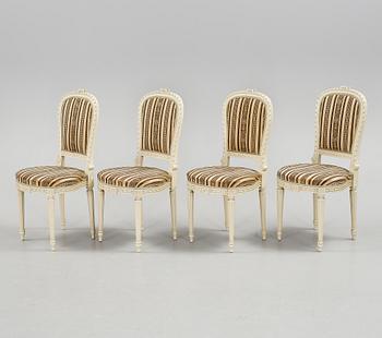 SALONGSGRUPP, 8 delar, gustaviansk stil, 1900-tal.