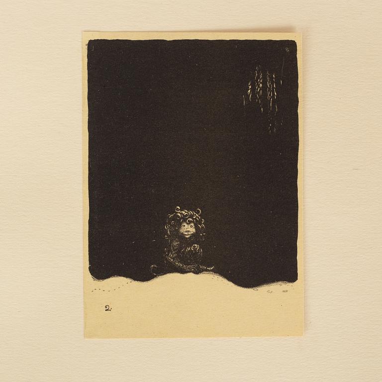 JOHN BAUER, "Troll", svit om tio litografier, osignerade, Ernst Bauers Förlag Göteborg, A. Börtzells, 1915.