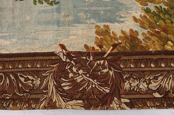 A tapestry, "Blind-man's-buff" tapestry weave, ca 349 x 333 cm, France, around 1700-first half of the 18th century.