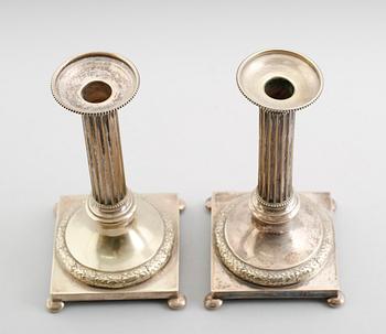 LJUSSTAKAR, 1 par, nysilver, CG Hallberg, 1900-talets första hälft.
