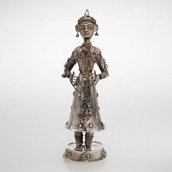 Figurin, silver, Indien/ Myanmar 1900-tal.