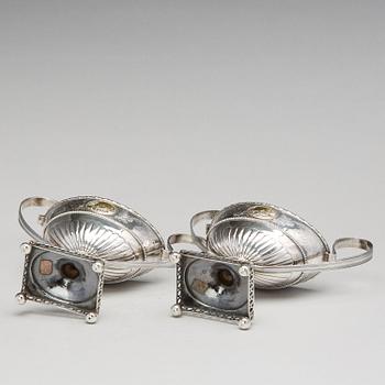 A pair of Swedish late Gustavian silver sugar-bowls, mark of Hans Lyberg, Borås 1805.