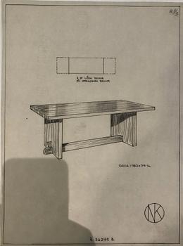 Axel Einar Hjorth, a "Lovö" stained pine table, Nordiska Kompaniet 1930s.