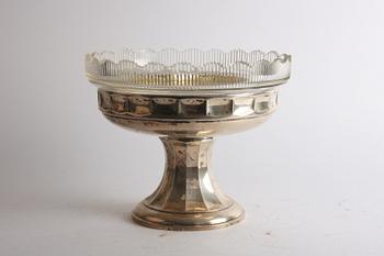 UPPSATSKÅL, silver och glas, K.Andersson.