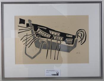 TORSTEN RENQVIST, linoleumsnitt, monogramsign o dat -51.