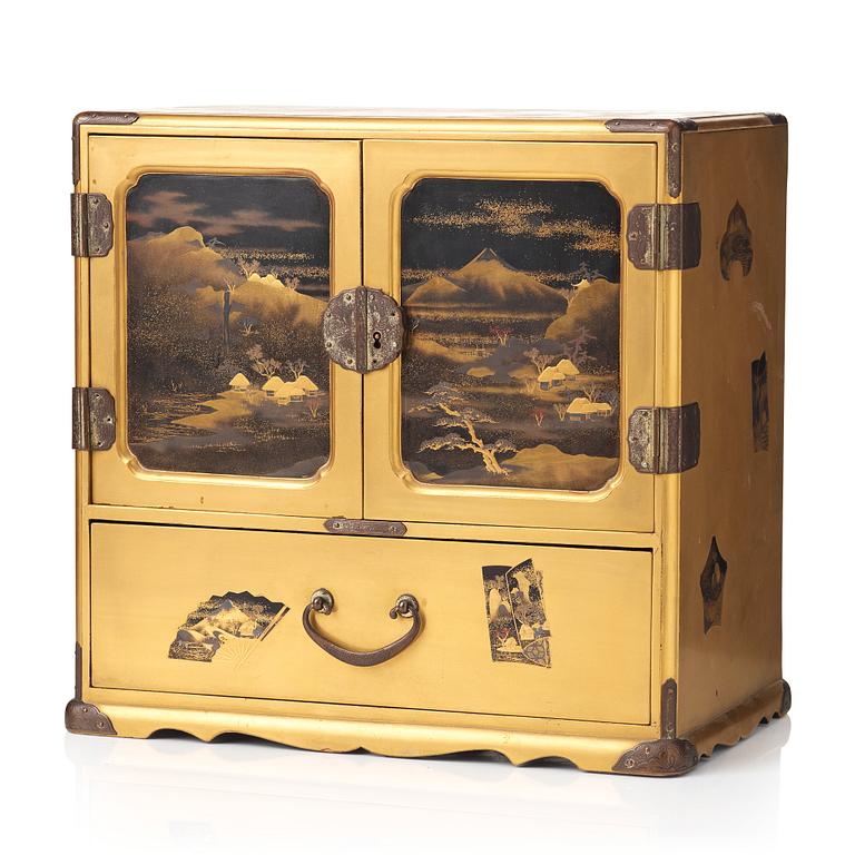 A Japanese lacquered cabinet, Meiji period (1868-1912).