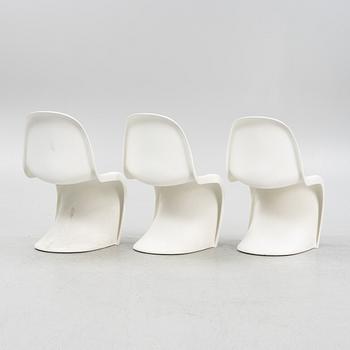 Verner Panton, three white plastic 'Panton Chair Classic', chairs, Vitra, 2008.