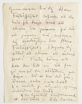 BREV från Carl Kylberg i Stockholm till GAN (Gösta Adrian-Nilsson) i Lund. Odaterat. Trol. skrivet 1926.