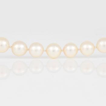 COLLIER, odlade saltvattenspärlor, lås i 14K vitguld.