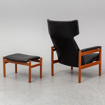 SÖREN HANSEN, an easy chair and ottoman, Friz Hansen, Denmark, 1963.