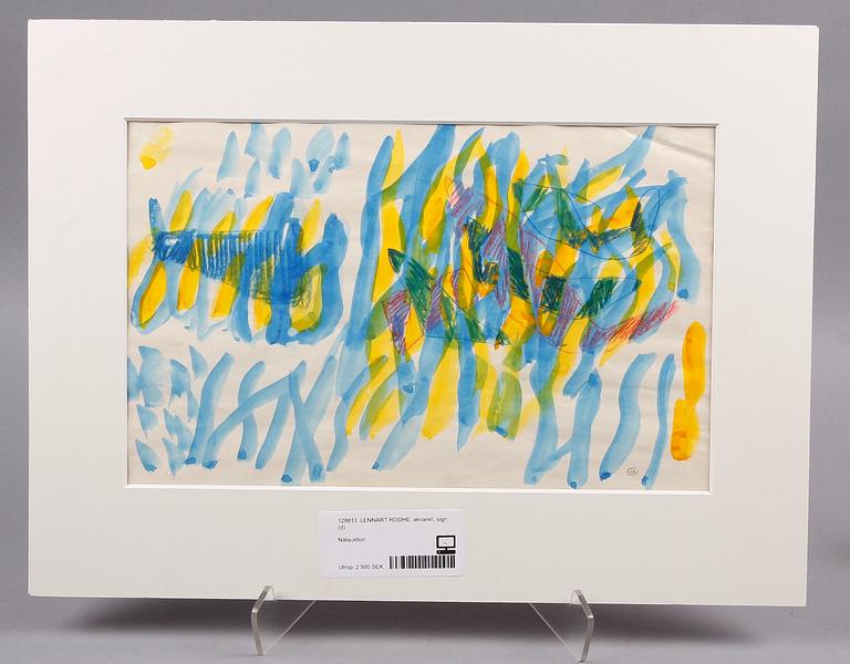 LENNART RODHE, akvarell, sign.