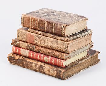 BOKPARTI, 6 delar, bla "Die Ganz Unvermuthete und Plötzliche...Caroli XII...", Frankfurt & Leipzig 1720.
