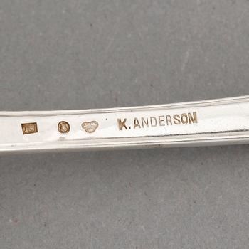 BESTICKSERVIS, 126 delar, silver, "Tulpan", K. Anderson, Stockholm 1910-30-tal. Tot ca 6150 gram.